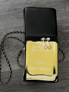 Daily Dolly Nail Polish Bottle Crossbody Bag Yellow